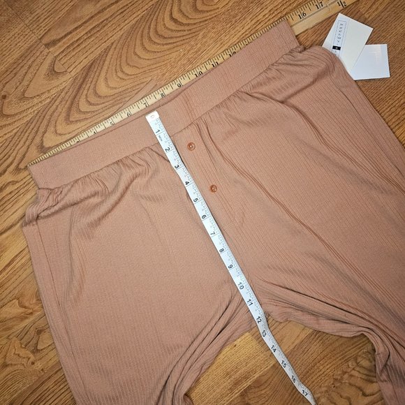 NWT! Open Edit by Nordstrom Ribbed Knit Organic Cotton Wide Leg Casual Pants, M - Picture 3 of 9